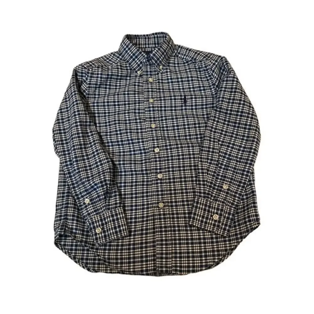 Ralph Lauren Long Sleeve Button Down Shirt Plaid Blue Boy's Small S‎ (8)